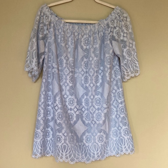 BB DAKOTA Light Blue Lace Mini Dress NWOT - Picture 1 of 5